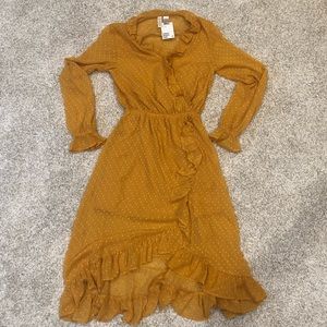 NWT Mustard Yellow Midi Dress